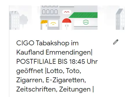 CIGO Tabakshop im Kaufland Emmendingen| POSTFILIALE BIS 18:45 Uhr geöffnet  |Lotto, Toto, Zigarren, E-Zigaretten, Zeitschriften, Zeitungen